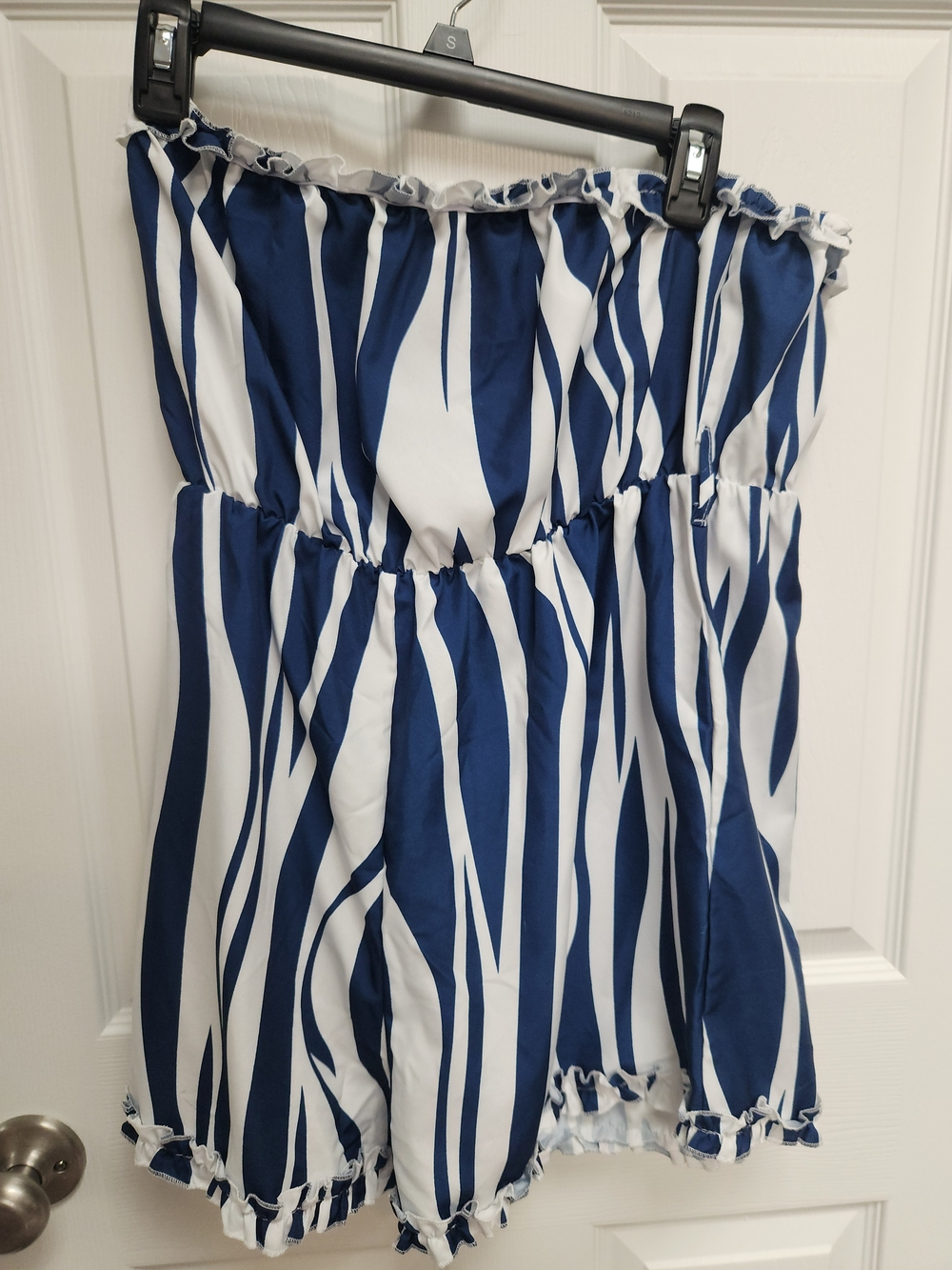 Romper Navy and White High Waist Women's Shorts